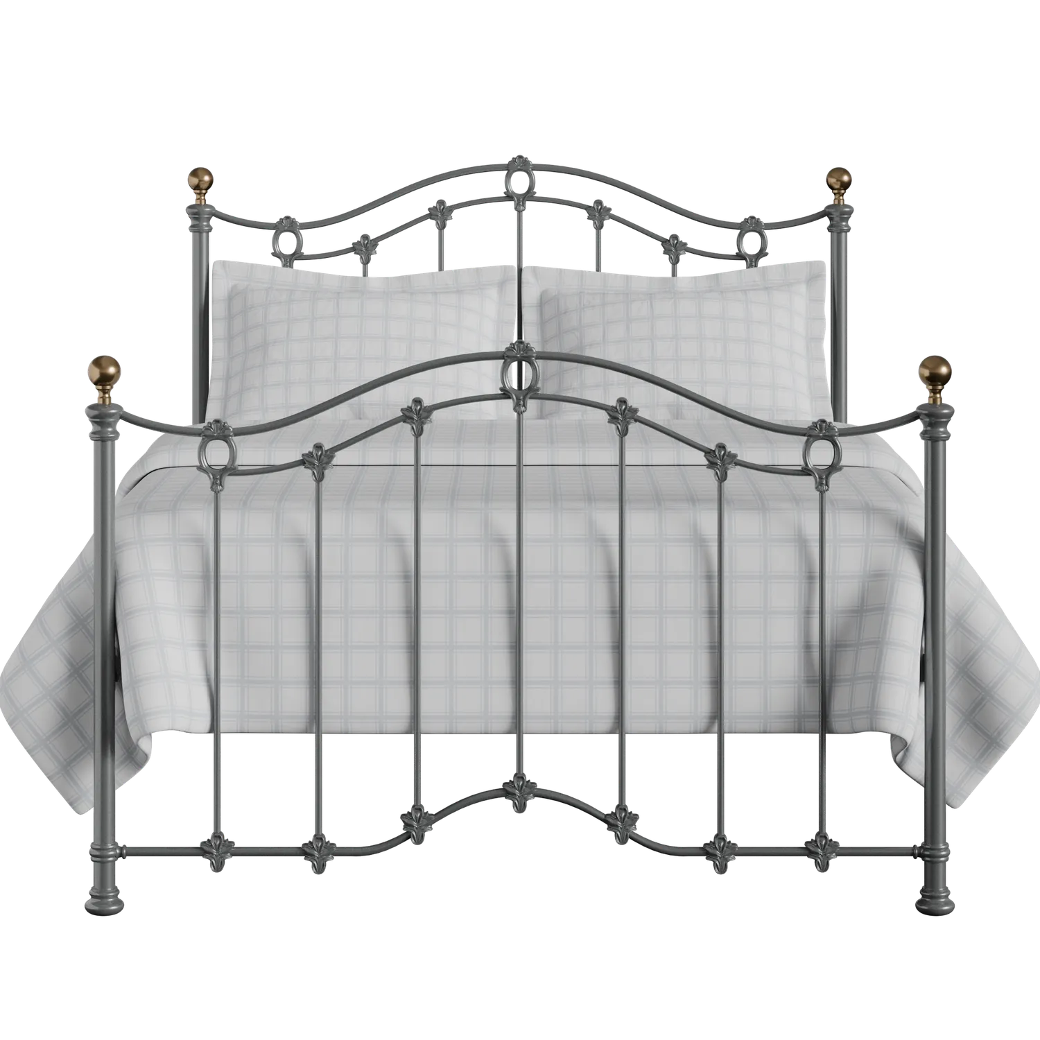 Clarina iron/metal bed in pewter