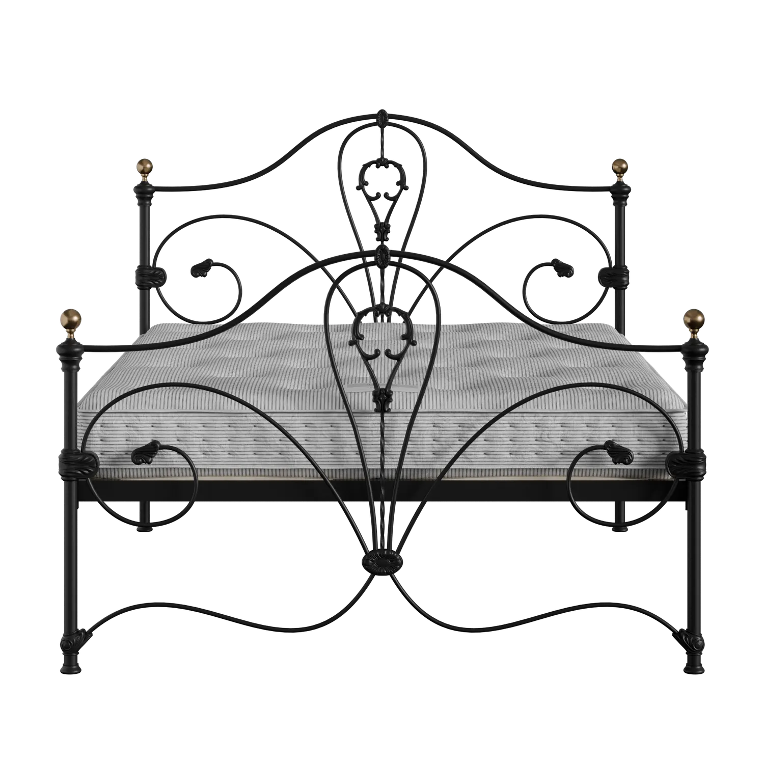 Melrose iron/metal bed in black with Juno mattress