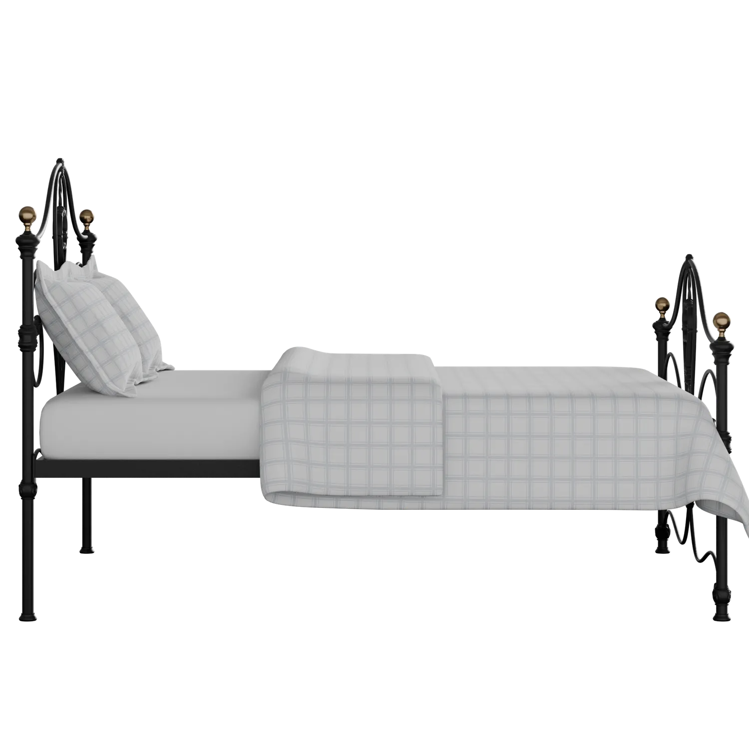 Melrose cama de metal en negro con colchón