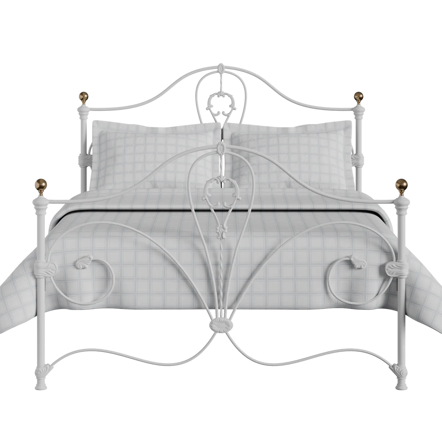 Melrose cama de metal en blanco