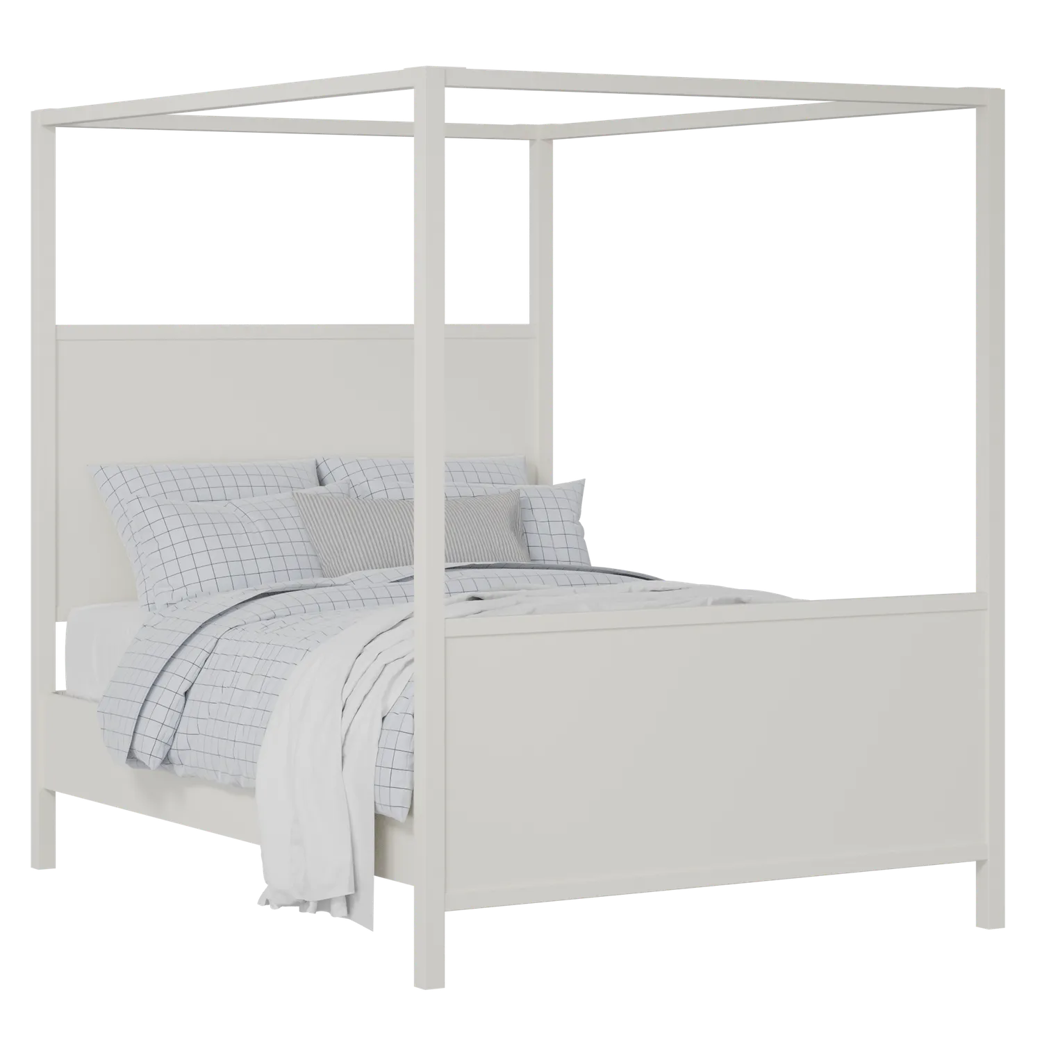 Byron painted wood bed in white with Juno mattress