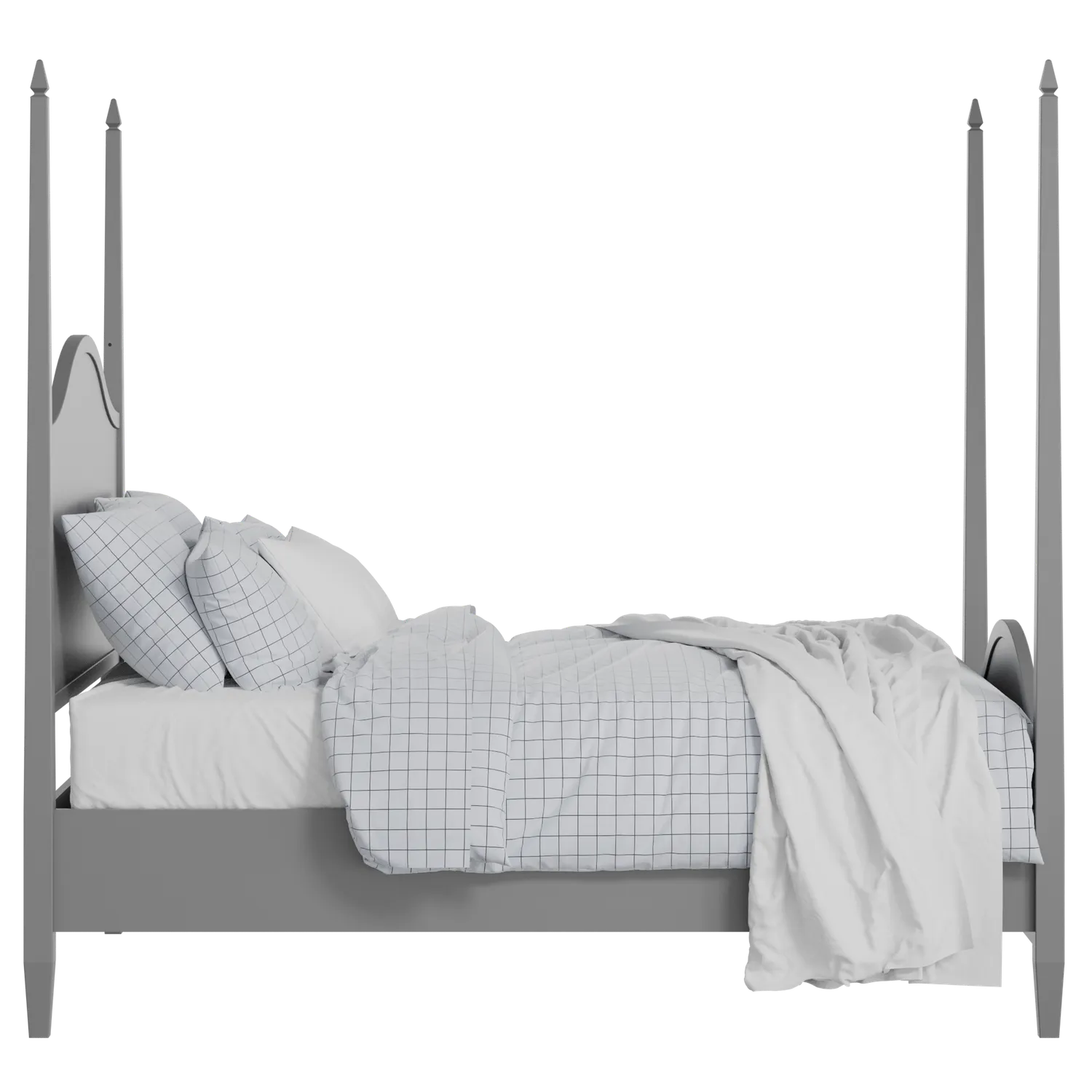 Larkin painted wood bed in grey with Juno mattress