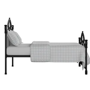 Alva cama de metal en negro con colchón - Thumbnail