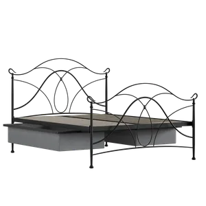 Ardo cama de metal en negro con cajones - Thumbnail