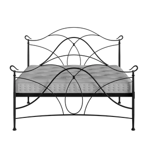 Ardo cama de metal en negro con colchón - Thumbnail