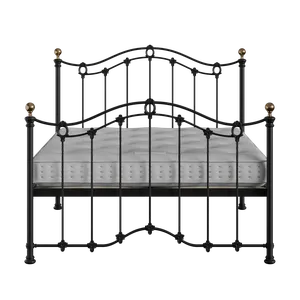 Clarina cama de metal en negro con colchón - Thumbnail