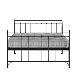 Tiffany cama de metal en negro con colchón - Thumbnail