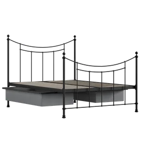 Winchester iron/metal bed in black with drawers - Thumbnail